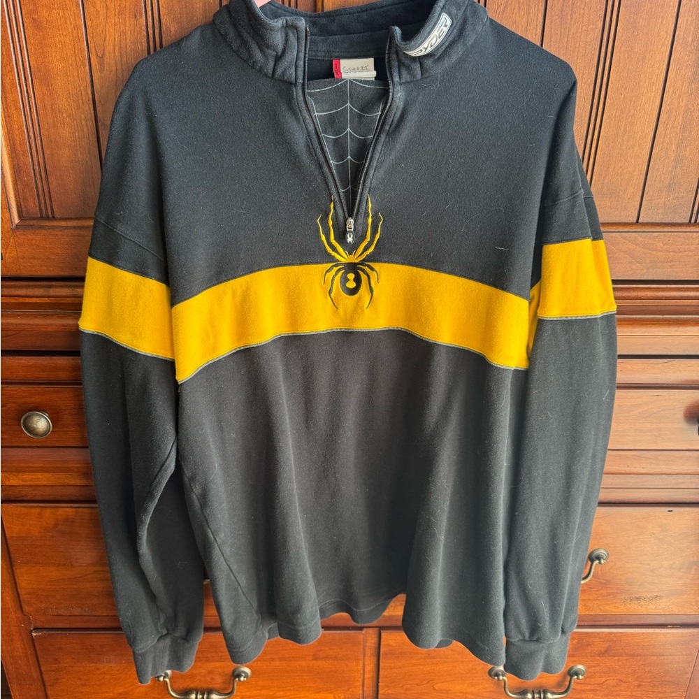Spyder Black and Yellow Quarter-Zip Top